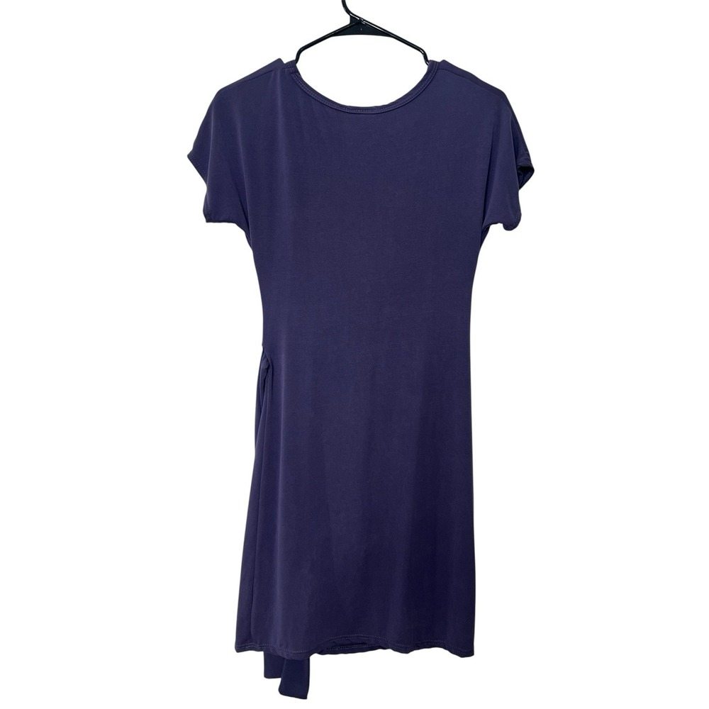 Olivia Rae Purple Short Sleeve Crewneck Knot Waist Soft Fabric Mini Dress Sz‎ XS - Picture 2 of 7